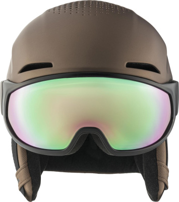 Горнолыжный шлем с визором Alpina SML Oro QV Mips Sepia Metallic/Cobalt Green S2-3 от магазина Адреналин