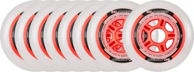 Комплект колес для роликов POWERSLIDE PS ONE Pack 100/82A, 8-pack Red/White+подшипники ABEC5+спейсер от магазина Адреналин