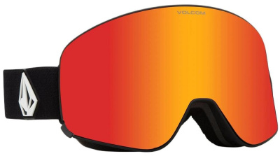 Очки горнолыжные со сменной линзой VOLCOM ODYSSEY MATTE BLACK RED CHROME lens/YELLOW bonus lens